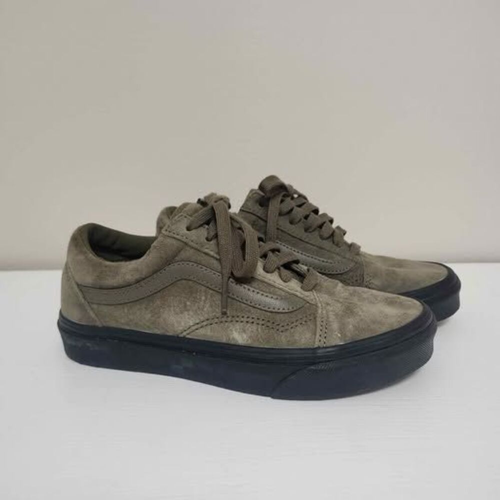 Vans Teak Brown Suede Mix Old Skool Black Sole Sneakers Mens 5.5/Womens 7